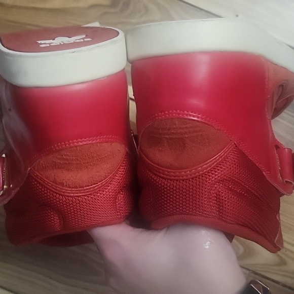 Red addidas mid lows with velcro strap - Picture 4 of 6